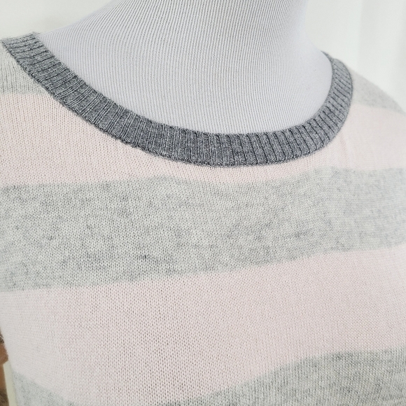 Michael Stars pink gray striped sweater Wool Modal Pastel Women's Size XS - Picture 3 of 5